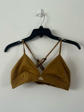 Alo Yoga Splendor Bronze Tan Sports Bra Size XS
